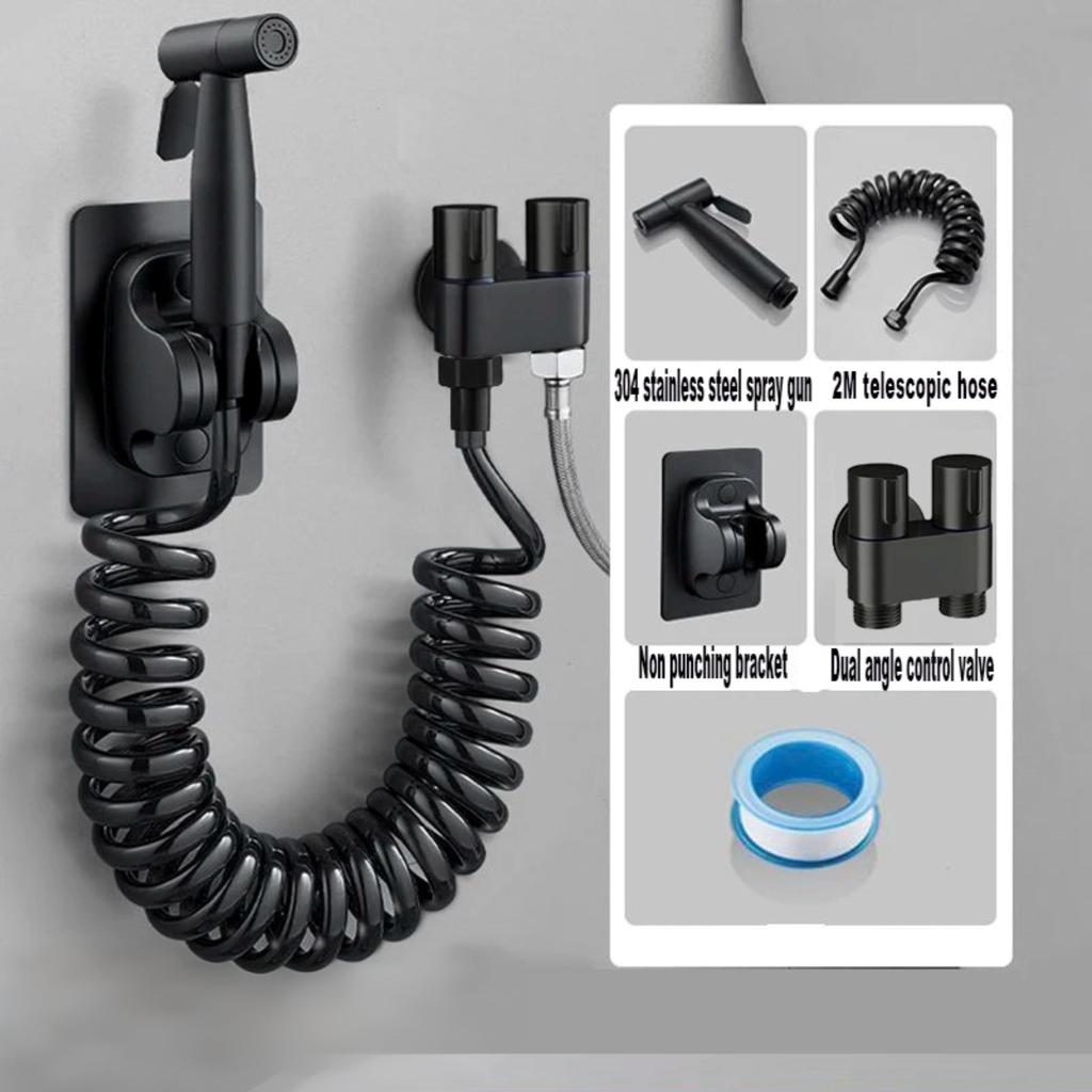 Handbrause für Toilette, Bidet, Wasserhahn, Sprayer, Edelstahl, Badezimmer-Bidet, Sprayer-Set, Handbrause, Duschkopf, selbstreinigend, ohne Schlag