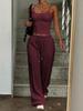 Summer Casual Vacation Camisole Sport Long Pants Set Women Summer Wear