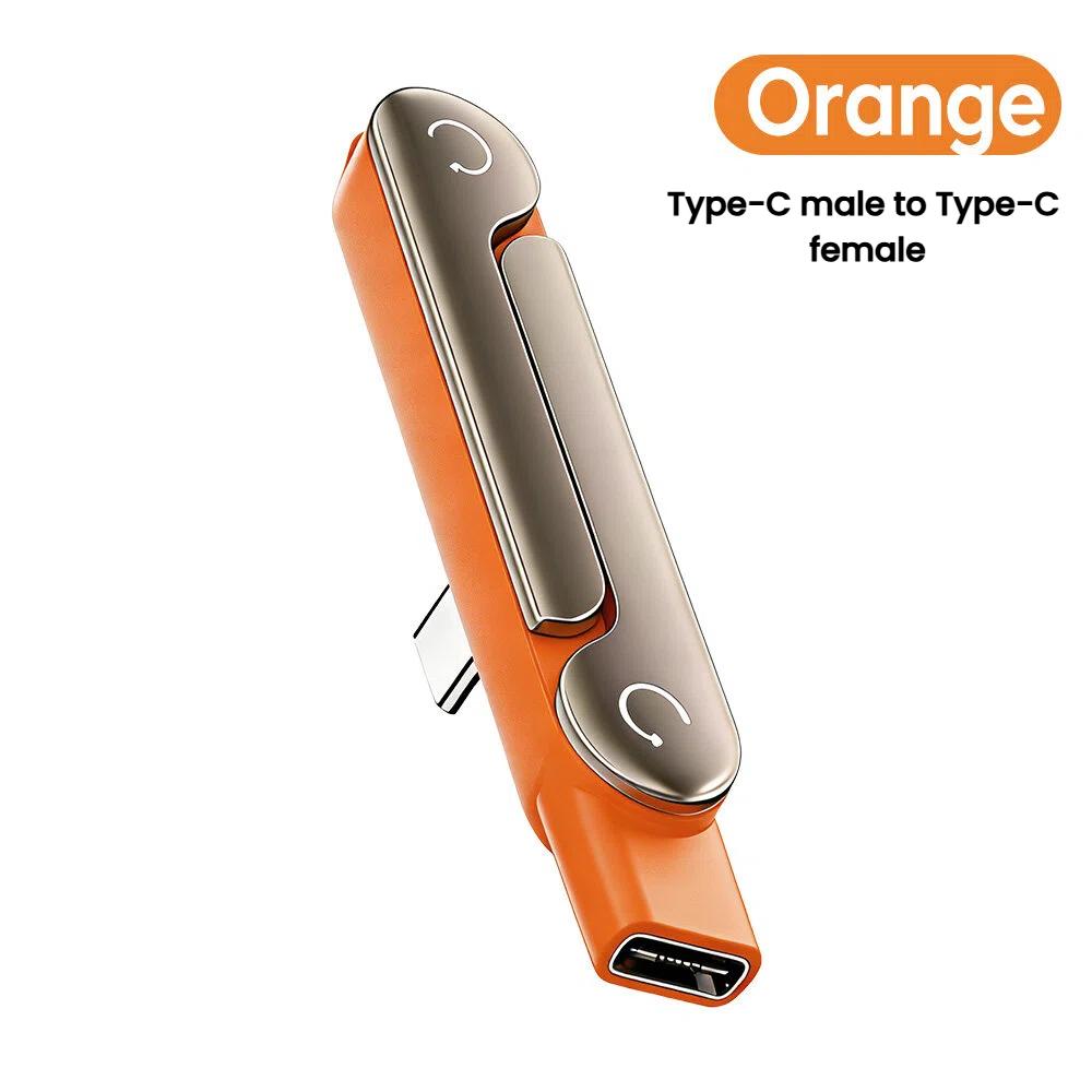 

240W USB C Built-in Stand Adapter Multi-function Foldable Converter For IOS 15 16 17 Macbook Xiaomi Samsung Phone Charge Bracket помаранчевий