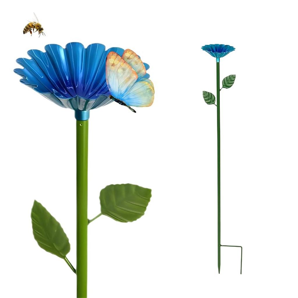 Bee Watering Station, New Bee Water Feeder For Garden In Flower Shape, Metal Butterfly Bath Drinking Bowl For Outdoor Garden Yard Decor