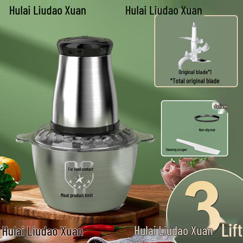 Large Capacity Stainless Steel Meat Grinder & Multifunctional Electric Food Processor for Home Use
