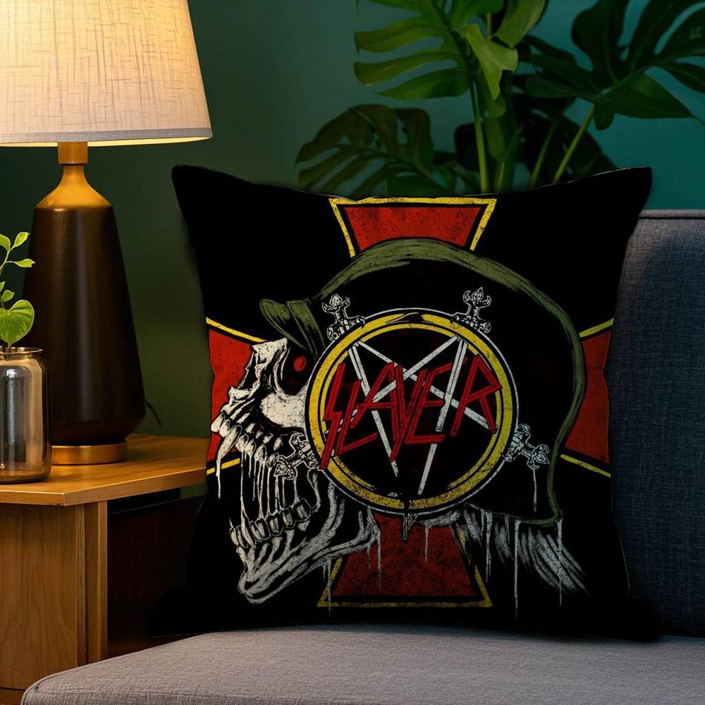SlayerS MMetal Rock Pillow Case Sofa Living Room Bedroom Doublesided Printing Square Cushion Nap Time Pillow Case