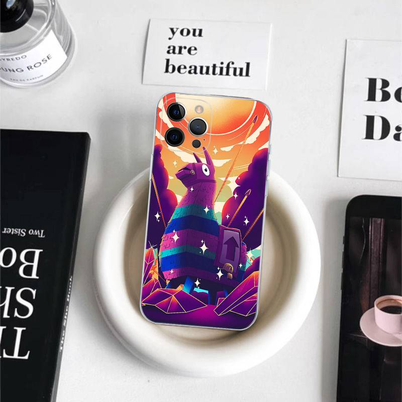 Cartoon B-Battle-R-Royales-F-FortniteS for iPhone 17 16 15 14 13 12 11 Pro Max Plus Transparent Soft TPU Phone Cover iPhone 14pro max