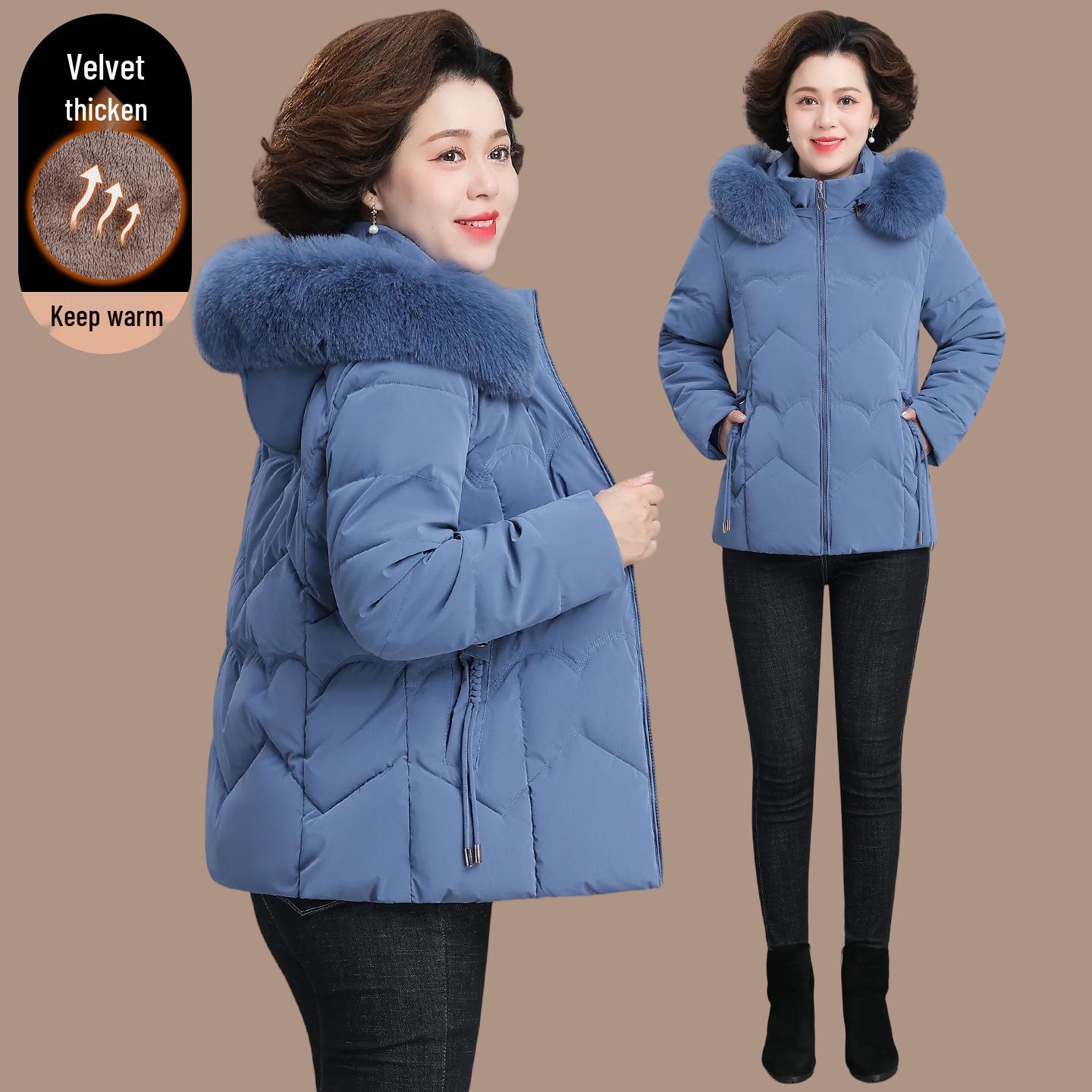 

2025 Mom s Hooded Cotton Winter Jacket - Stylish, Warm, Loose Fit for Middle-aged & Elderly Women XL [Below 105 lbs]