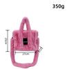 Fuzzy Pink Faux Fur Ladies Winter Handbag Brand Designer Fluffy Plush Sqaure Shoulder Purse 2025 Elegant Women's Tote Bag