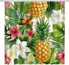 Leopard Palm Shower Curtain - Cheetah Tropical Jungle, Pink Yellow Green, Boho Modern Art, Polyester, Includes Hooks, Bath Decor