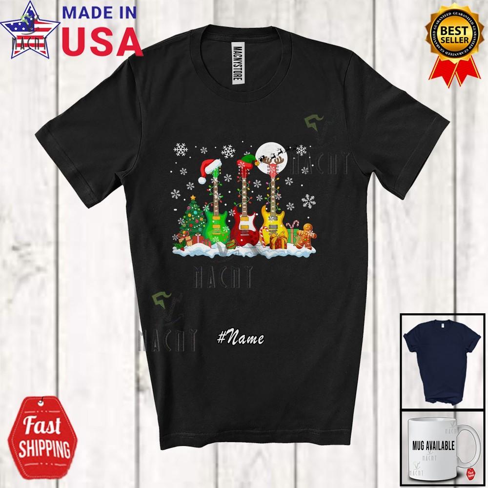 

Three Bass Guitar Lovely Christmas Custom Name Musical Instruments Player Shirt S