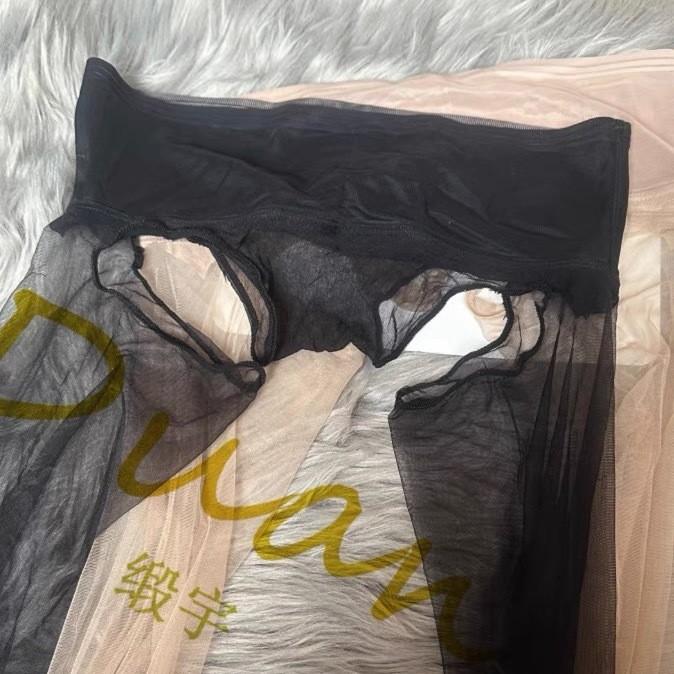 

Fake suspenders melt into seamless0.1D Chocolate-colored ultra-thin silky soft delicate transparent pantyhose чёрный