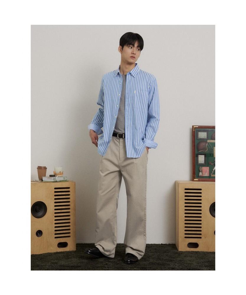 Binpolmen Heritage Club Tuck Wide Chino Pants Beige