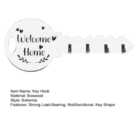 Key Hook with Strong Load-Bearing Capacity Bohemia Style Wall-mounted Decorative Key Shape Key Organizer