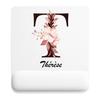 Tapis de souris - PLANETEE - Thérèse Lettre Fleur - 22 x 18 cm - Surface lisse antidérapante - Ép. 3 mm
