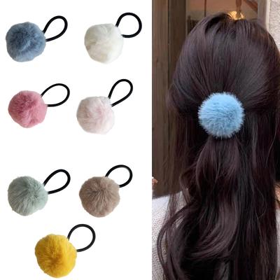 Cute Scrunchies Y2K Style Pompom Hair Tie Hair Rope Strong Hold Colorful Pompom Hair Tie Scrunchie Hair Accessories