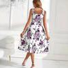 Women Bohemian Floral Printed Summer Dress Sleeveless Holiday One Piece