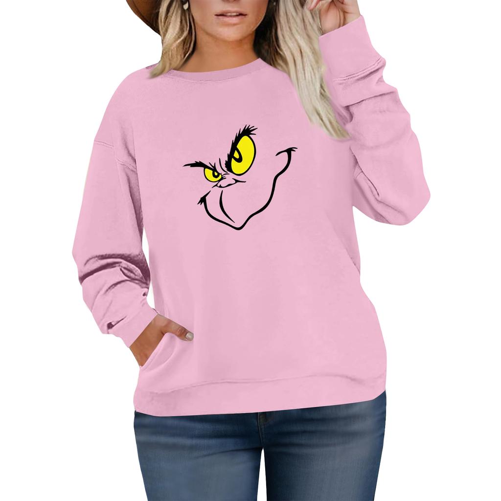 Women's Fashionable Casual Plus-Size Long Sleeve Pullover Printed Sweatshirt