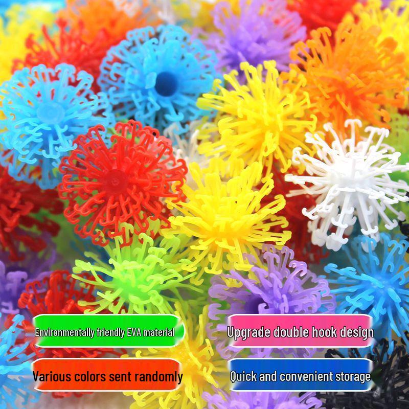 Fluffy Pom-Pom DIY Assembly Double Hook Squeeze Ball Educational Toy