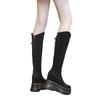 Fashion 11CM Microfiber Spring Knittes Cloth Streth Fabric Boot Booties Leather Ankle Knee High Autumn Women Platform Wedge Shoes