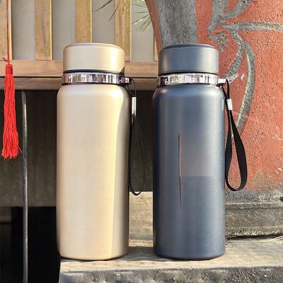 Nuovo Borraccia Termica Sottovuoto in Acciaio Inossidabile 304 Portatile con Cinghia per Alpinismo, Viaggi, Ufficio, Regalo Aziendale, Tazze per Auto.