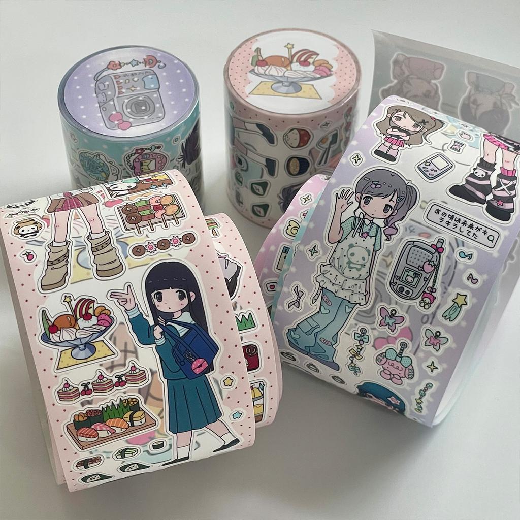 35Cm Cute Tape For Scrapbooking Cute Cartoon Sticker Roll Girls' Daily Life Diy Mobile Phone Luggage Motorcycle Notebook