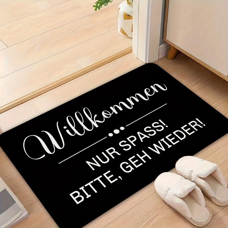 Humorous German Phrase "WELCOME NUR SPASS!" Non-Slip Door Mat, Entry Mat for Living Room, Bedroom, Kitchen, Office, Decor Item
