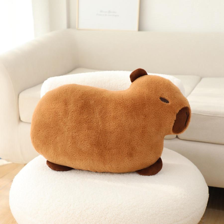 Capybara Plüsch Sofakissen Flauschiges Schlaf-Kuschelkissen Cartoon Kawaii Anime Weiches Lendenkissen für Stuhl Auto Haus Schlafzimmer Dekoration