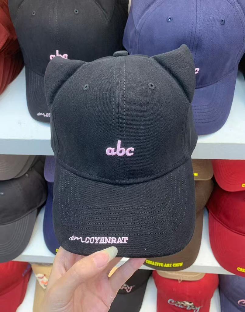 Embroidery Letters Baseball Cap Kitten Ears Cute Cap Children Casual Versatile Fashion Show A Small Trend