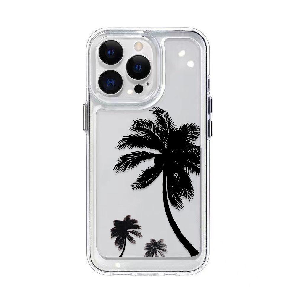 Simple Coconut Tree Is Suitable for iPhone17promax Mobile Phone Case 16pro Apple 14 All-inclusive High-value 15 Soft Case