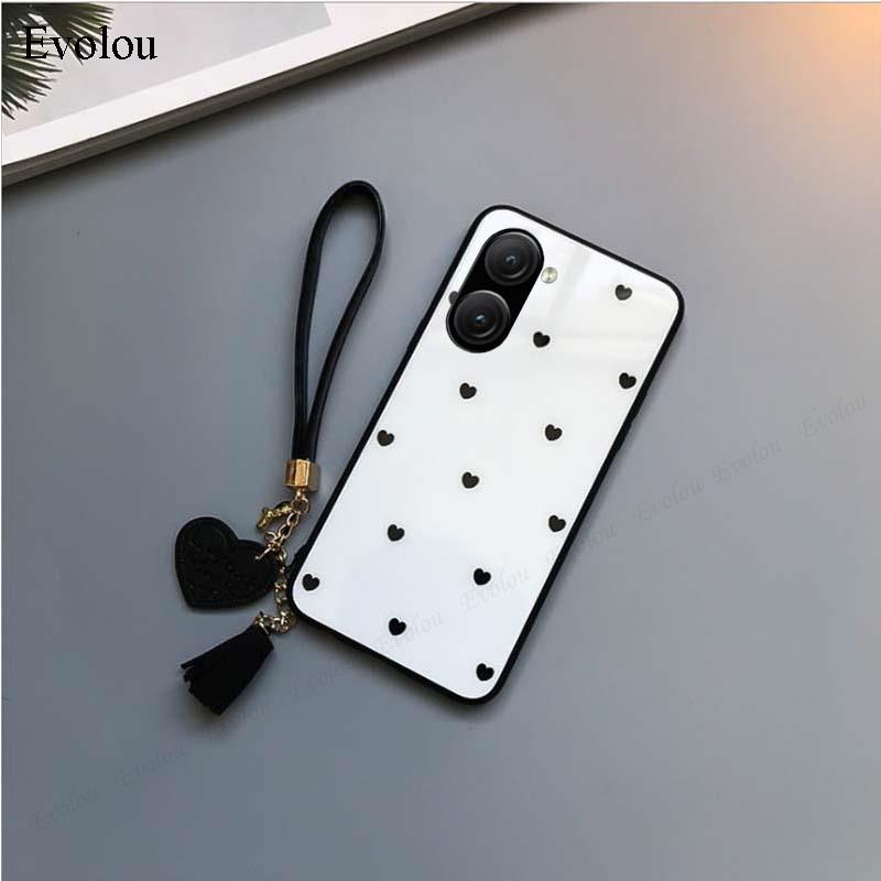 For Tecno Camon 50 Ultra Pattern Tempered Glass Shockproof Hard Protection Case For Camon 50 Pro 4G 40 5G Cover Tassel Lanyard