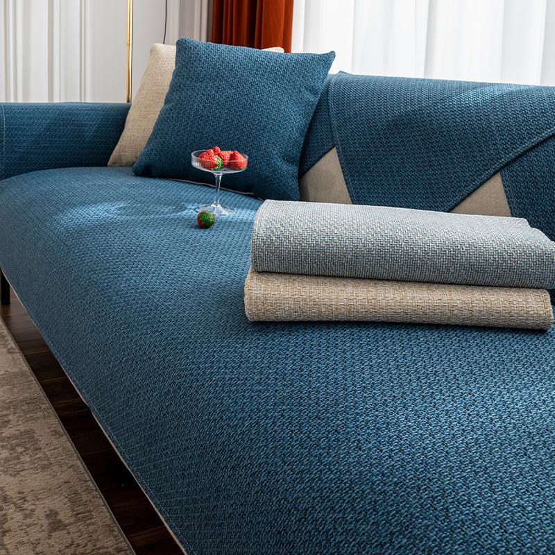 

Подушка для дивана в японском стиле из хлопка и льна для гостиной, универсальная однотонная тканевая подкладка на четыре сезона, нескользящий чехол для дивана 70*70cm