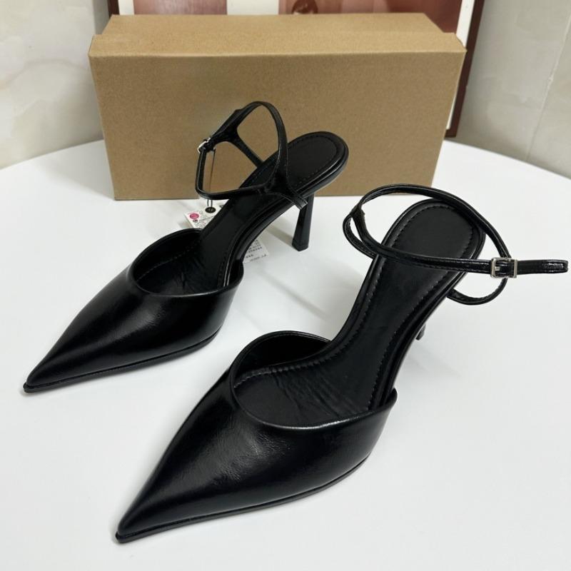 Fashion Buckle Strap Women Pointed Toe Sandals Luxury Brand Designer Party Wedding Stiletto Concise Design High Heel Ladies Dress Shoes