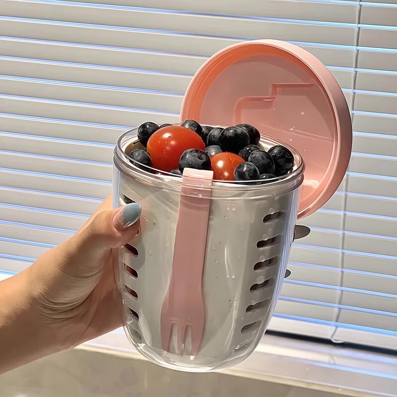 Portable Fruit Salad Container with Fork 650ml