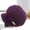 Hat Female Autumn and Winter Rabbit Hair Big Eaves Knitted Hat Old Hat Old Lady Fleece Warm Wool Hat