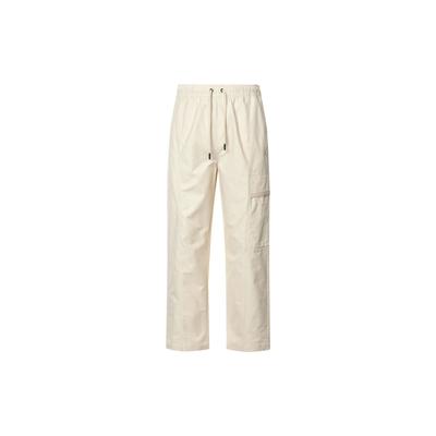 Essentials Solid Color Lace-Up Mid-Waist Multi-Pocket Casual Pants Men Pants Khaki FN4540-203