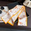 Spring and Summer Flower Double-layer Scarf, Streamer Strap, Bag Decoration, Suit Scarf, Small Long Headband, Silk Scarf, Women's Printing Is Narrow a