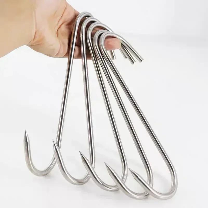 Bacon Roast Duck Pork Stainless Steel S Hooks with Sharp Tip Utensil Meat Clothes Hanging Hooks for Butcher Shop Kitchen Baking
