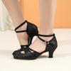 Scarpe da Ballo Moderno da Sala da Ballo per Donne Adulte Suola in Gomma Morbida 5,5 cm Scarpe da Ballo Standard Scarpe da Ballo Tango Salsa Party