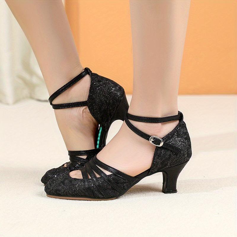 Scarpe da Ballo Moderno da Sala da Ballo per Donne Adulte Suola in Gomma Morbida 5,5 cm Scarpe da Ballo Standard Scarpe da Ballo Tango Salsa Party