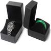Black PU Leather Watch Gift Box - Single Wristwatch Display Case With Pillow Clamshell Organizer For Men Luxury