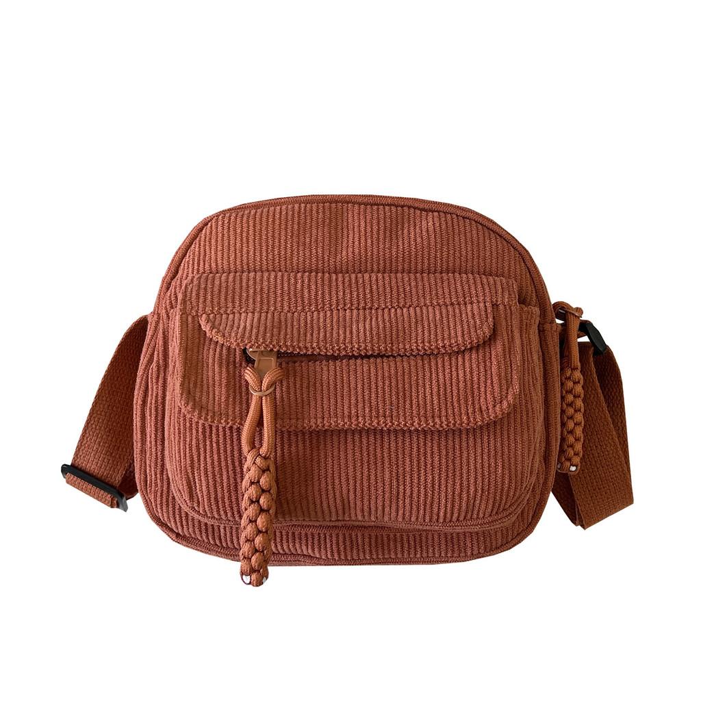 Youth Fashion Small Shoulder Bag With Hidden Zipper And Multicolor Cotton Material