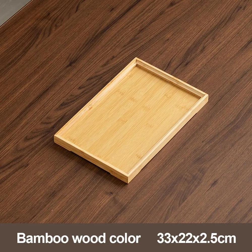 Decorate Tray Natural Bamboo Bamboo Wooden Tray Rectangular Retro Style Serving Tray Dessert Pallet Coffee Table