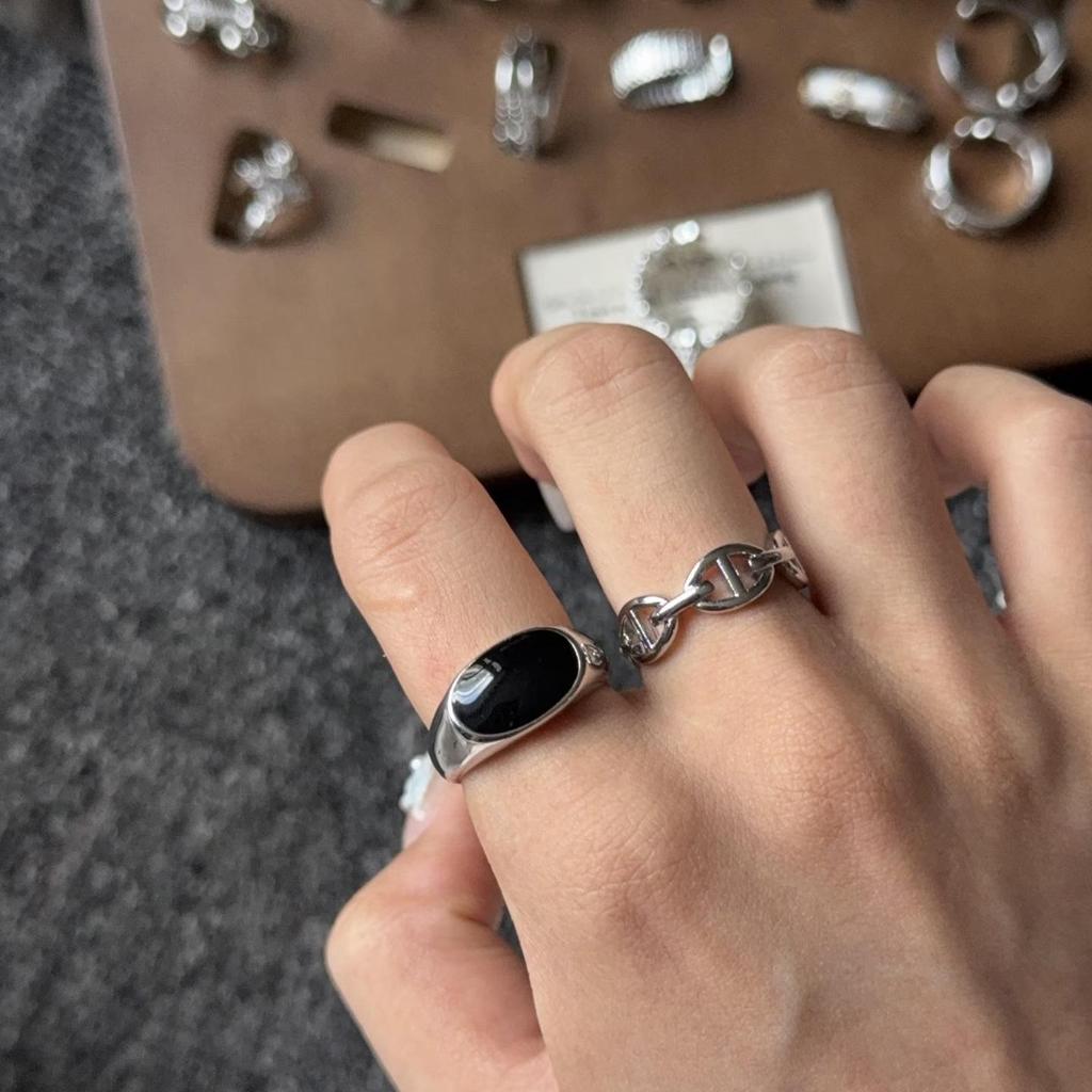 Retro Chinese Geometric Round Zircon Open Ring - High-End Luxury Finger Jewelry