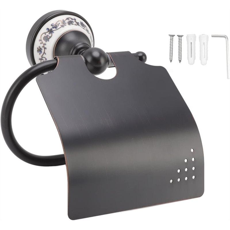 

ABFS Wall Mounted Paper Towel Dispenser,Blue And White Porcelain Design, Dark Bronze Finish For Bathroom And Kitchen Application чёрный