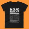 Scorpio Nutrition Facts Womens T-Shirt Mens Tops Tees Unisex