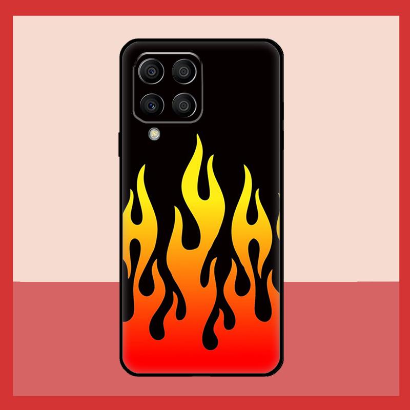 Blue Red Flame Fire Case For Samsung Galaxy M52 M32 M53 M16 M11 M21 M31 M35 M12 M13 M14 M15 M36 M56 M55 M34 M54