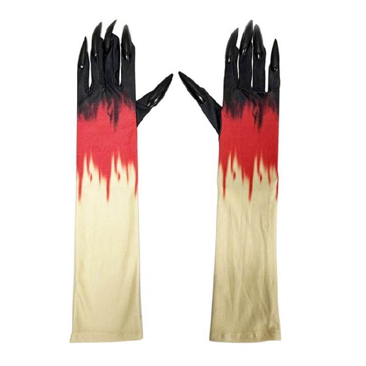 

Horror Theme Nails Gloves Soft Design With Reinforced Scary Claws Practical Halloween Party Accessories For Cosplay 1 чорний