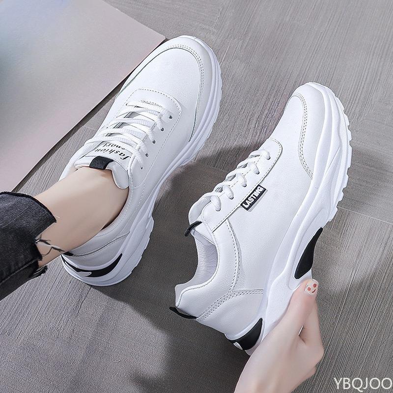 

Женские весенние новые Модные универсальные Спортивные туфли женские минималистичные кроссовки для бега на толстой подошве повседневные удобные кроссовки 40 чёрный