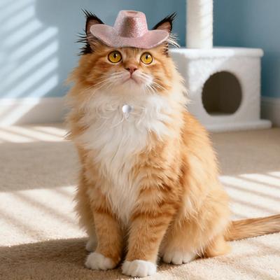 Yousheng Pets Cowboy Hat Retro Western Cowboy Hat Adjustable Glittery Dog Hat for Cats Small To Medium Dogs Daily Outings Parties Photo Shoots