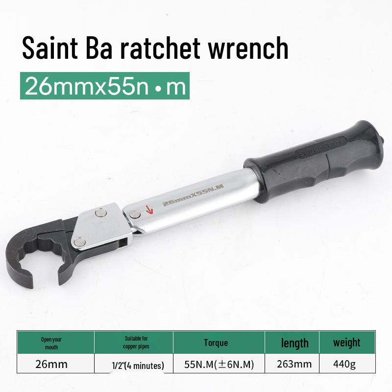 Saint Ba ST-02L High-Precision Open-End Ratchet Torque Wrench for Spark Plug & Air Conditioning Repair