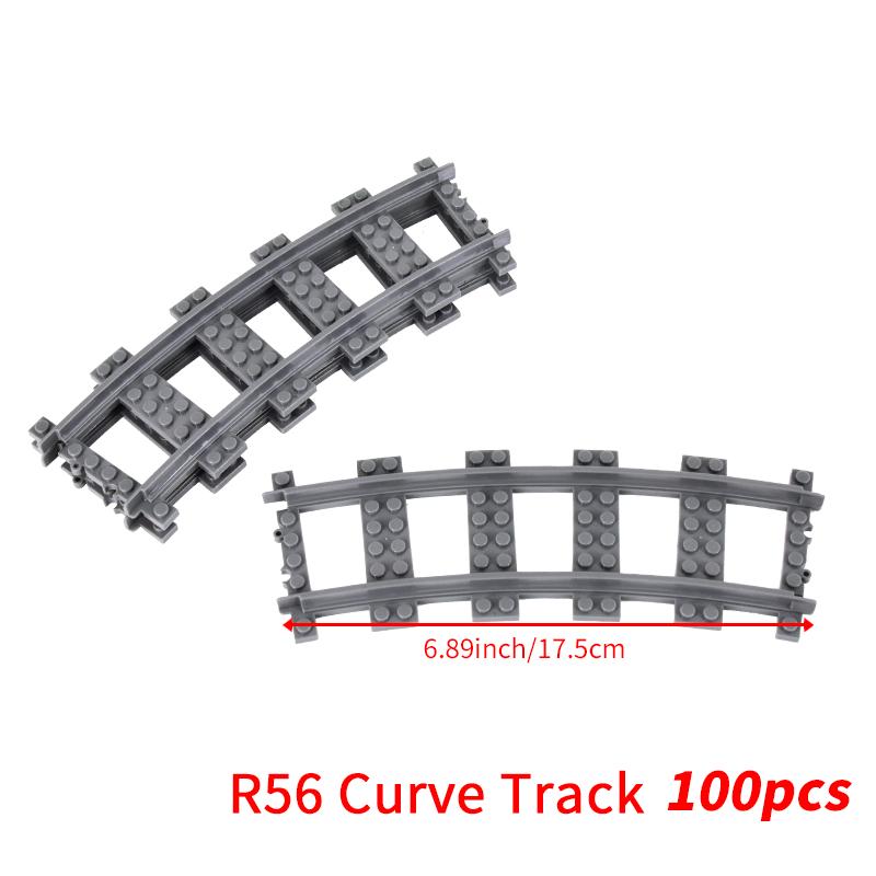 MOC City Bausteine Zug Flexible Konstruktionsteile Eisenbahn Kurvengleis Bausteine Modellzubehör Kompatibel mit 53401