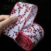 Imitation Linen Ribbon for Decor Christmas Red Berry Ribbon, 2.2 Yards 2.5 Inch Wide Wired Edge Bows Gift Box Packaging DIY Wreath Holiday Tree