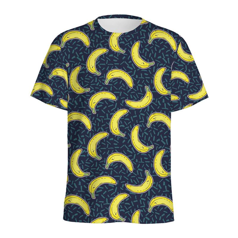 Aloha Banana 3d Printed T-shirt For Men Fashion Casual Short Sleeve Tops Summer Fruits Graphic Tees Kids Y2k Cartoon T Shirts